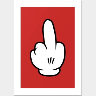 Cartoon Middle Finger Posters and Art